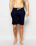 Esprit Jersey Lounge Shorts In Slim Fit - Blue