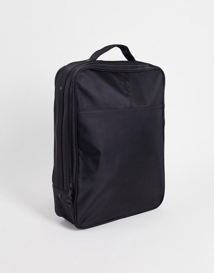 Asos Design Structured Zip Around Backpack In Black Nylon