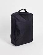 Asos Design Structured Zip Around Backpack In Black Nylon