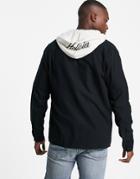 Hollister Logo Sweat Hood Rayon Twill Overshirt In Black