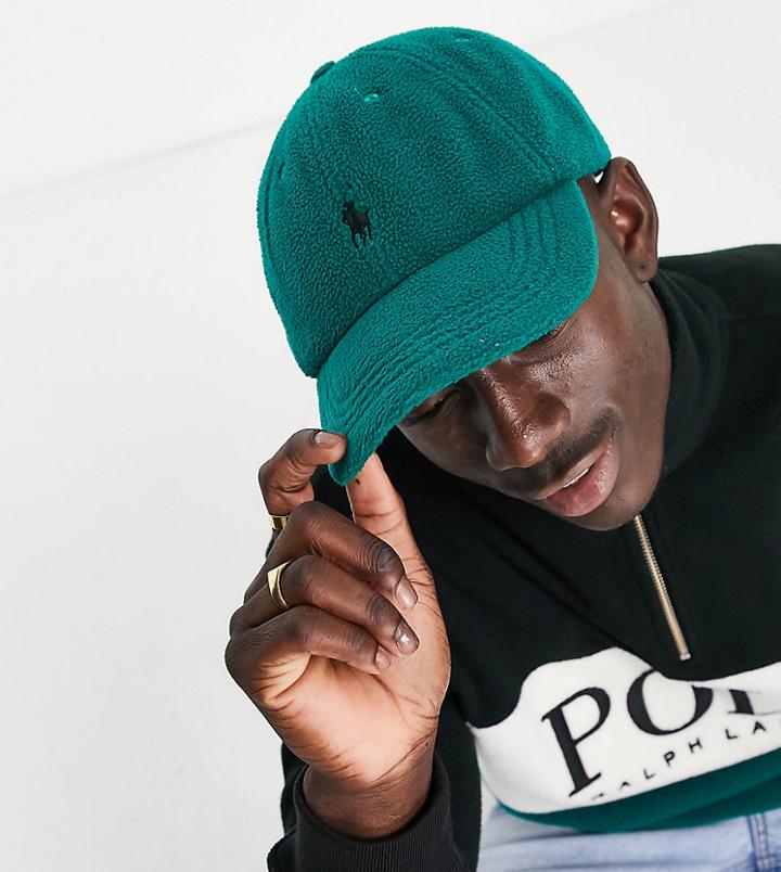 Polo Ralph Lauren X Asos Exclusive Collab Polar Fleece Cap In Green With Pony Logo