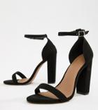 Asos Design Wide Fit Highball Barely There Heeled Sandals - Black