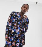 Collusion Tall Oversized Floral Shirt - Black