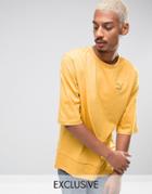 Puma Oversized Double Hemmed T-shirt In Yellow Exclusive To Asos - Yel