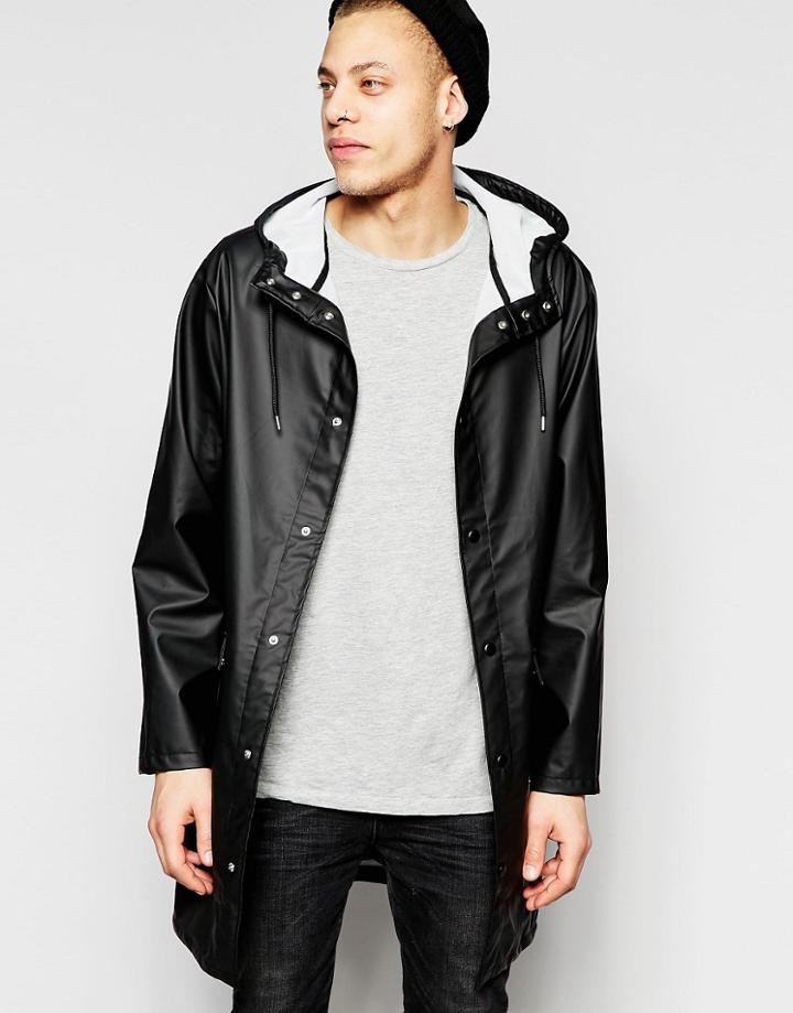 Weekday Sune Raincoat Jacket In Black - Black