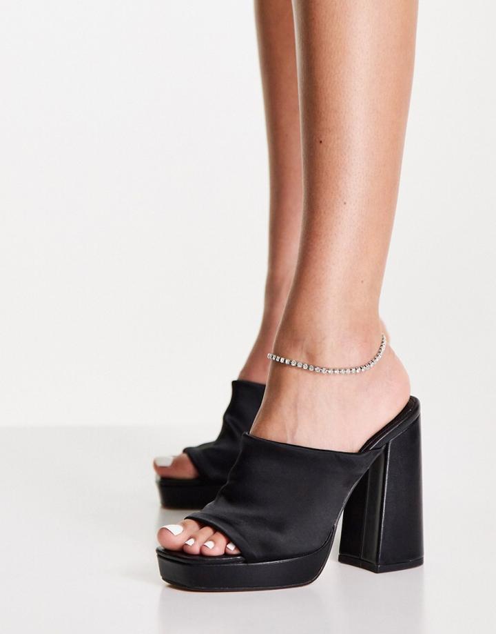 Asos Design Anklet In Crystal Cup Chain In Silver Tone