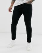 Selected Homme Skinny Fit Organic Cotton Jeans In Black Wash - Black