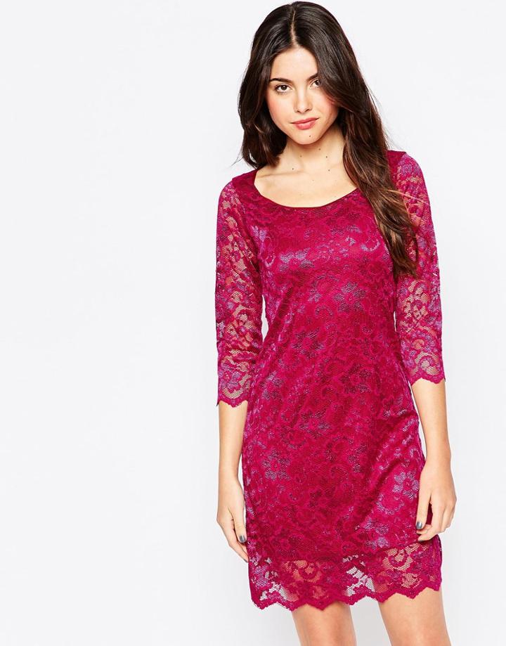 B.young Pretty Lace Dress - Plum