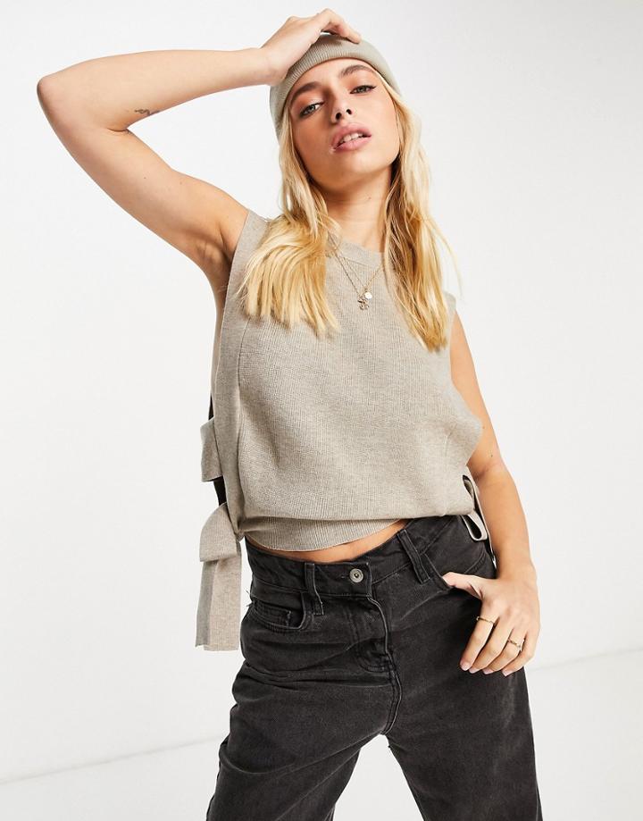 Urban Revivo Knit Tank In Khaki-green