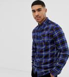 Mauvais Check Shirt In Relaxed Fit - Blue
