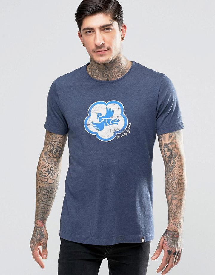 Pretty Green T-shirt With Dove Print In Navy - Navy