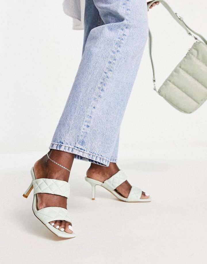 Office Madina Stilletto Mule Heeled Sandals In Sage-green