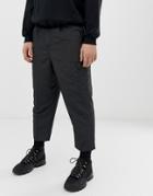 Asos Design Drop Crotch Tapered Smart Pants In Sporty Nylon In Charcoal-gray