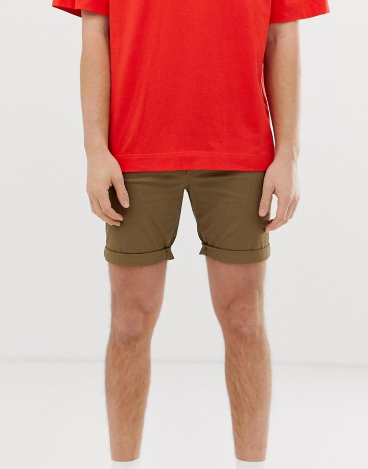 Selected Homme Chino Shorts In Organic Cotton - Beige