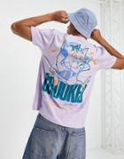 Crooked Tongues T-shirt With Cat Noise Print In Lilac-purple