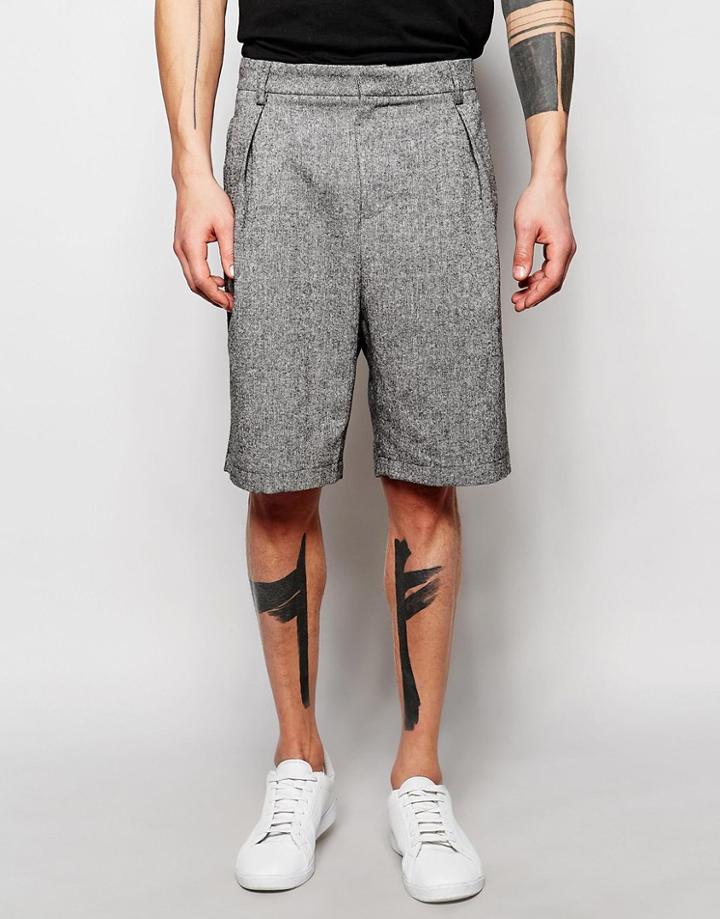 Asos Smart Heritage Shorts In Grey - Gray
