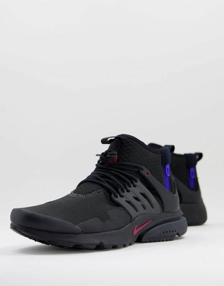 Nike Air Presto Mid Utility Sneakers In Black