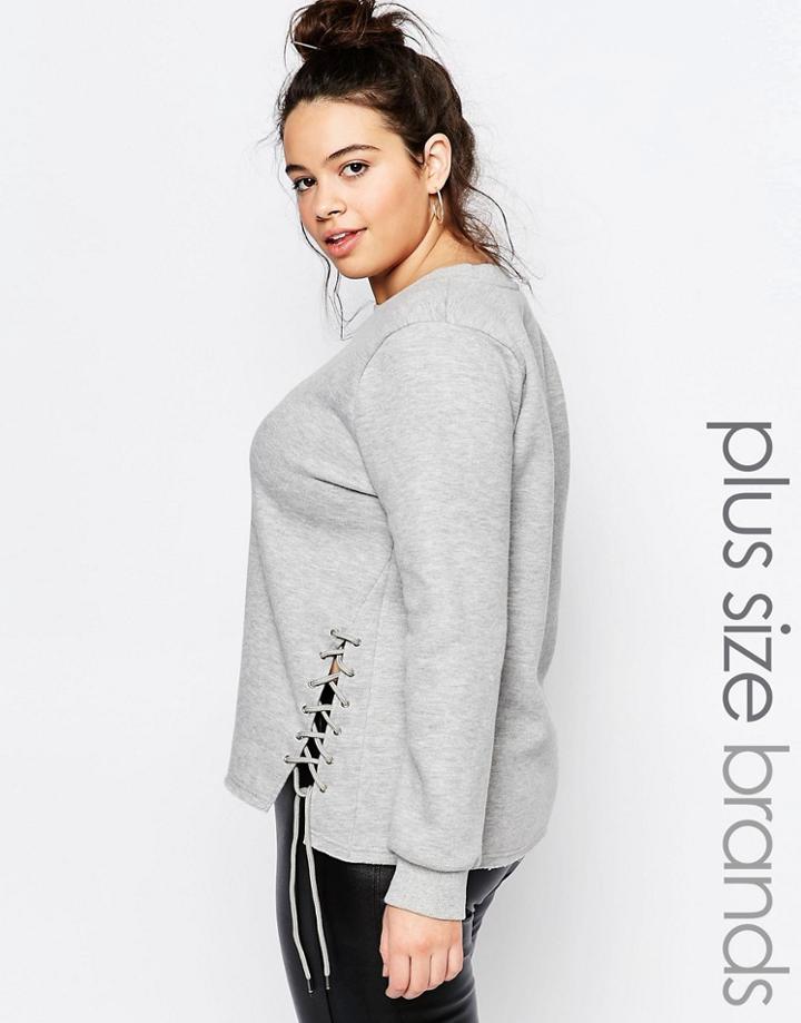 One Day Plus Lace Side Sweat - Gray