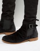 Dune Casper Suede Zip Boots - Black