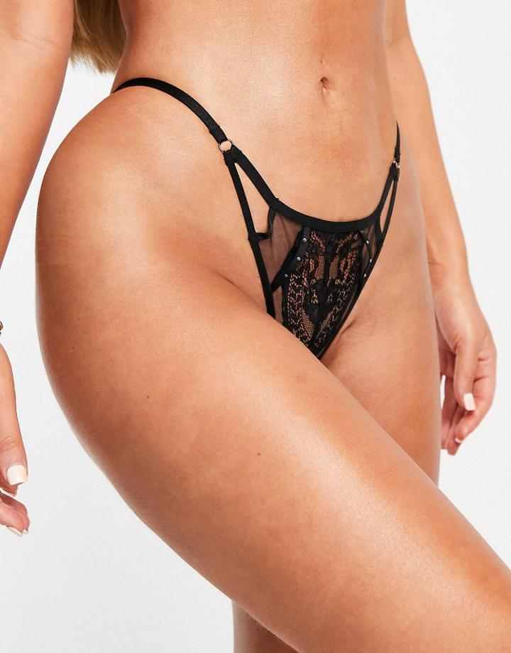 Ann Summers Brazilian Lace Pant In Black