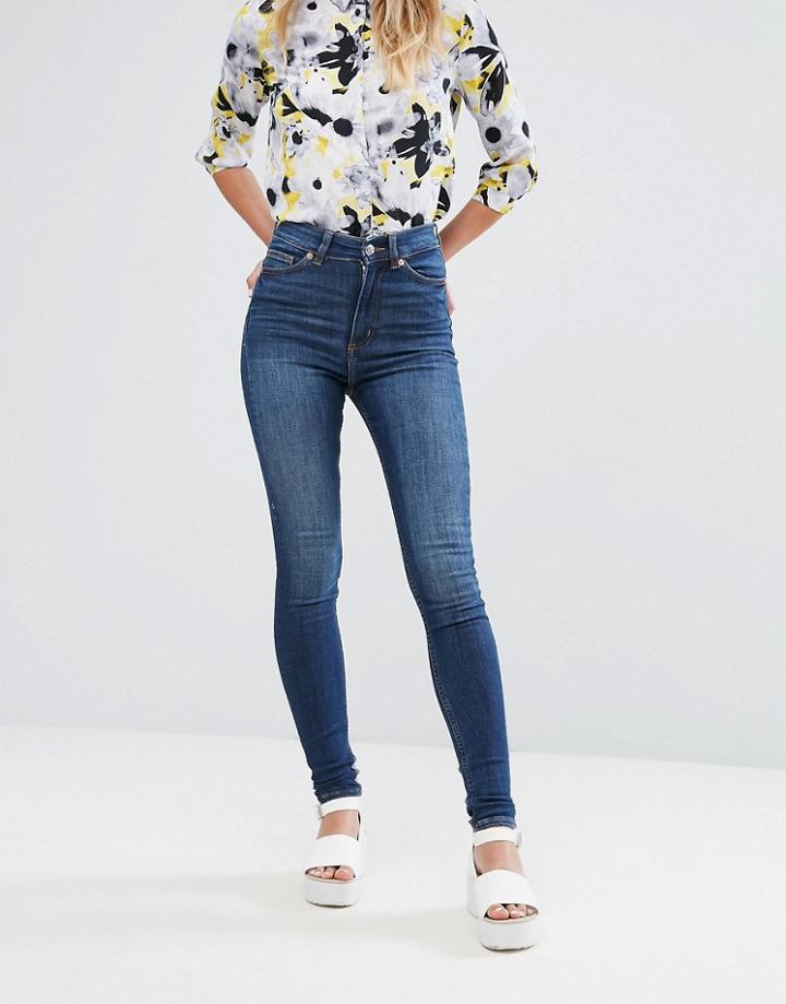 Monki Oki Skinny High Waist Jeans - Blue