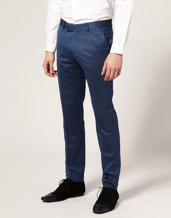 Ben Sherman Blue Tonic Flat Front Pant - Blue