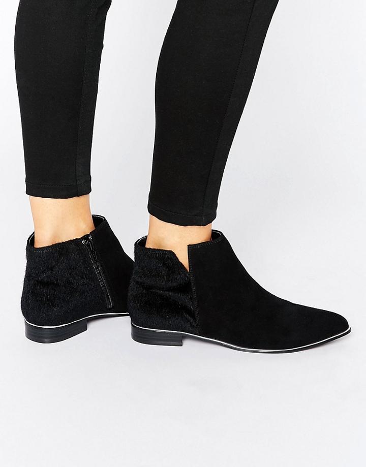 Miss Kg Metal Trim Flat Boots - Black