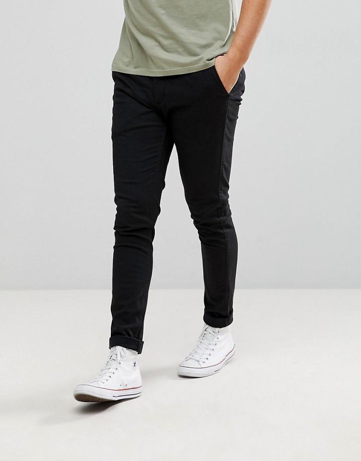 Kronstadt Stretch Chino Super Slim Pants - Black