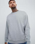 Asos Design Oversized Sweatshirt In Gray Marl - Gray