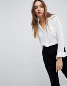 Pull & Bear Long Sleeve Shirt - White