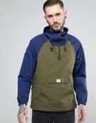 Penfield Pac Jac Overhead Jacket Two Tone Hooded In Navy/green - Navy