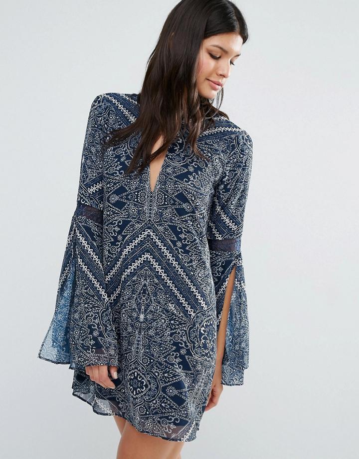 The Jetset Diaries Moroccan Mini Dress - Blue
