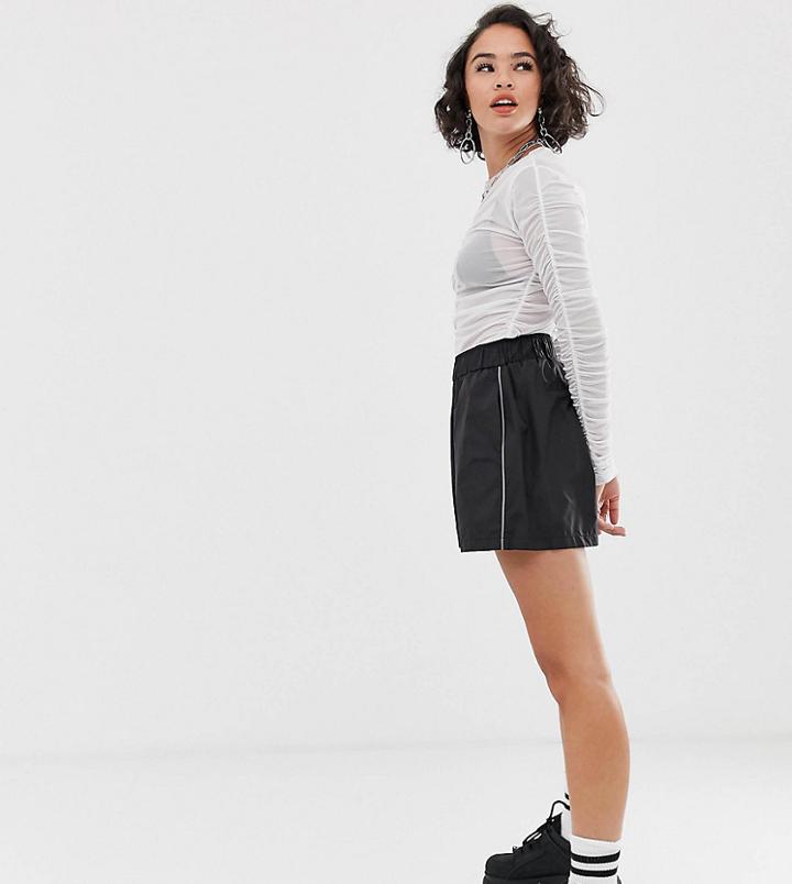 Collusion Nylon Shorts With Reflective Binding In Black