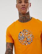 Pretty Green Target Print Applique Logo T-shirt - Yellow