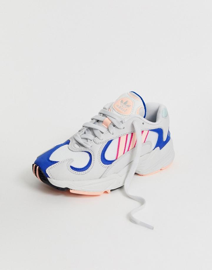 Adidas Originals Yung-1 Sneakers In White And Orange