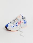 Adidas Originals Yung-1 Sneakers In White And Orange