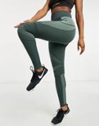 Asos 4505 Seamless Leggings With Contour Paneling-green