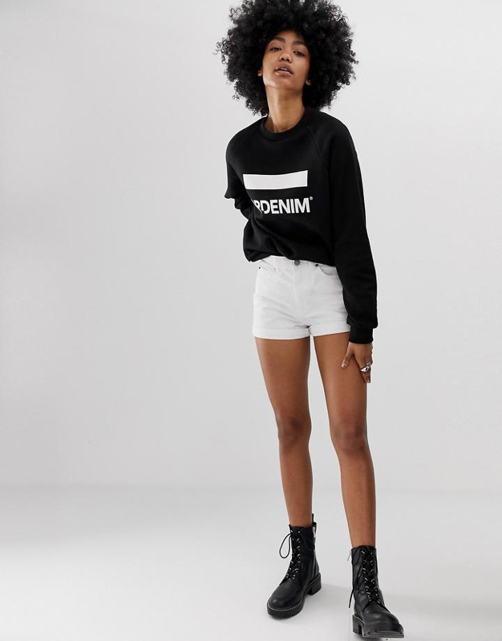 Dr Denim Jenn High Rise Short With Roll Hem-white