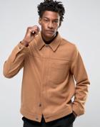 Asos Military Style Wool Mix Jacket In Camel - Tan