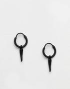 Icon Brand Horn Hoop Earrings In Black - Black