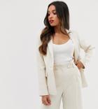 Miss Selfridge Petite Tailored Blazer In Ecru