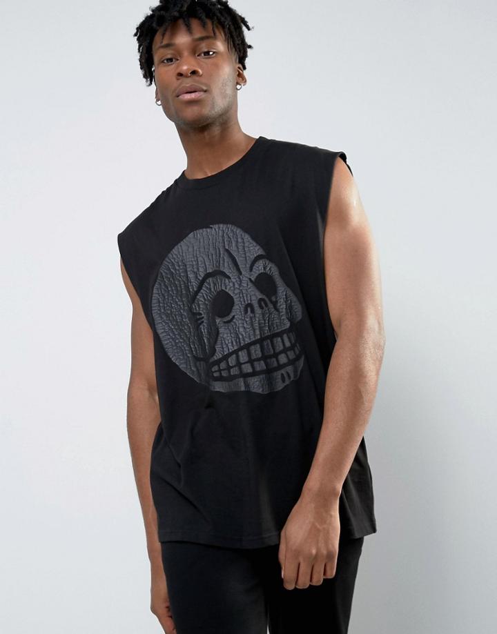 Cheap Monday Sound Tank Filled Skull - Black