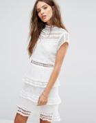Y.a.s Cap-sleeve Lace Dress - White