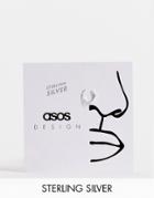 Asos Design Sterling Silver Double Hoop Nose Ring In Silver