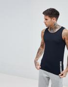 Boss Identity Tank With Logo In Slim Fit - Black