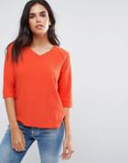 B.young V Neck Shell Top - Orange