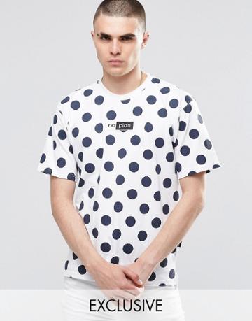 Don't Ask My Plan T-shirt In Polka Dot Print - White