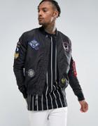 Alpha Industries Ma-1 Tt Patch Ii Bomber Jacket In Black - Black