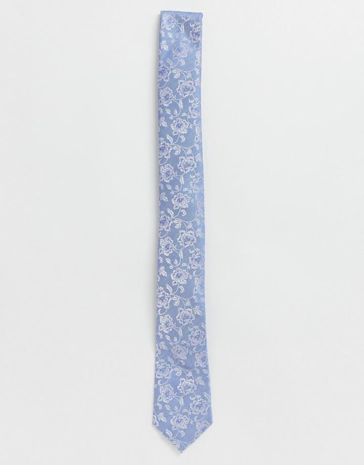 French Connection Floral Tie-blue