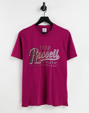 Russell Athletic Graded Logo Tshirt In Navy